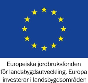 Logotyp Europeiska jordbruksfonden för landsbygdsutveckling. Europa investerar i landsbygdsområden. 