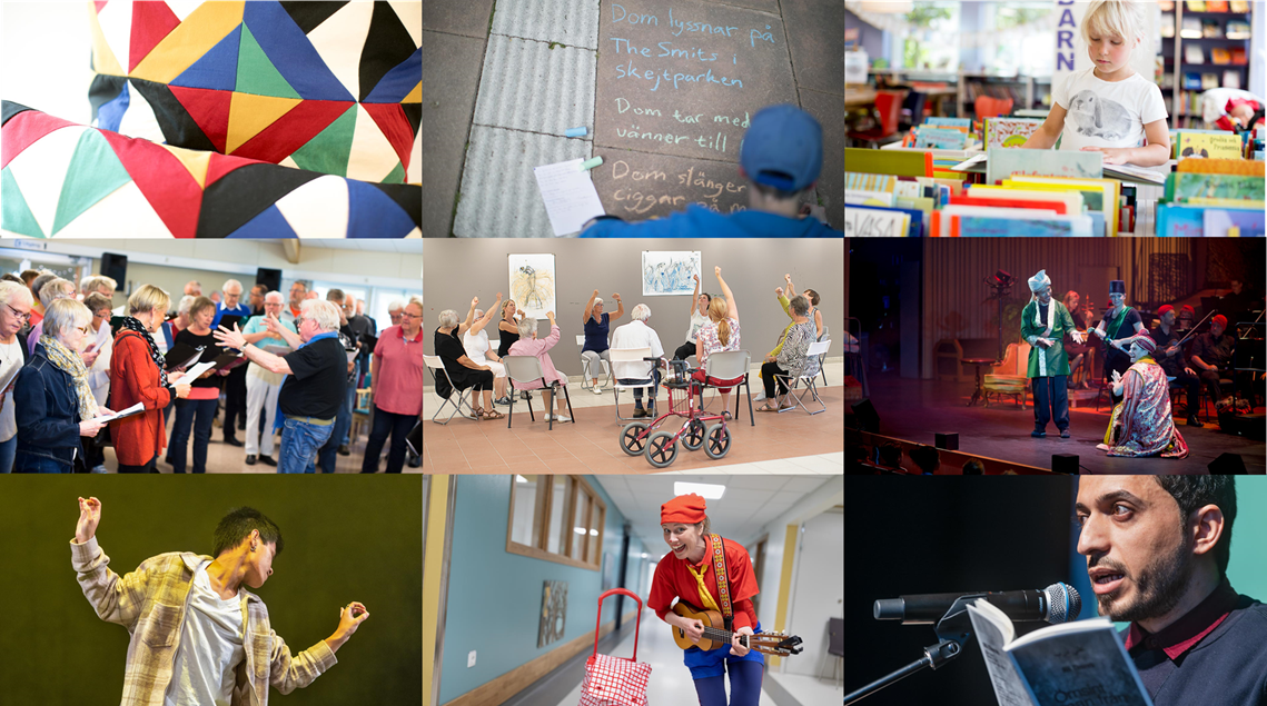 Collage av bilder på Kultur för hälsa aktiviteter